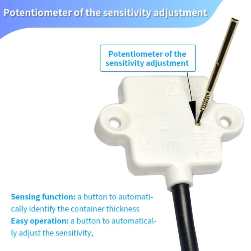 XKC-Y23A-V 5V Intelligent Non-contact Capacitive Level Sensor Adjustable Sensitivity Sensor for Flat Container